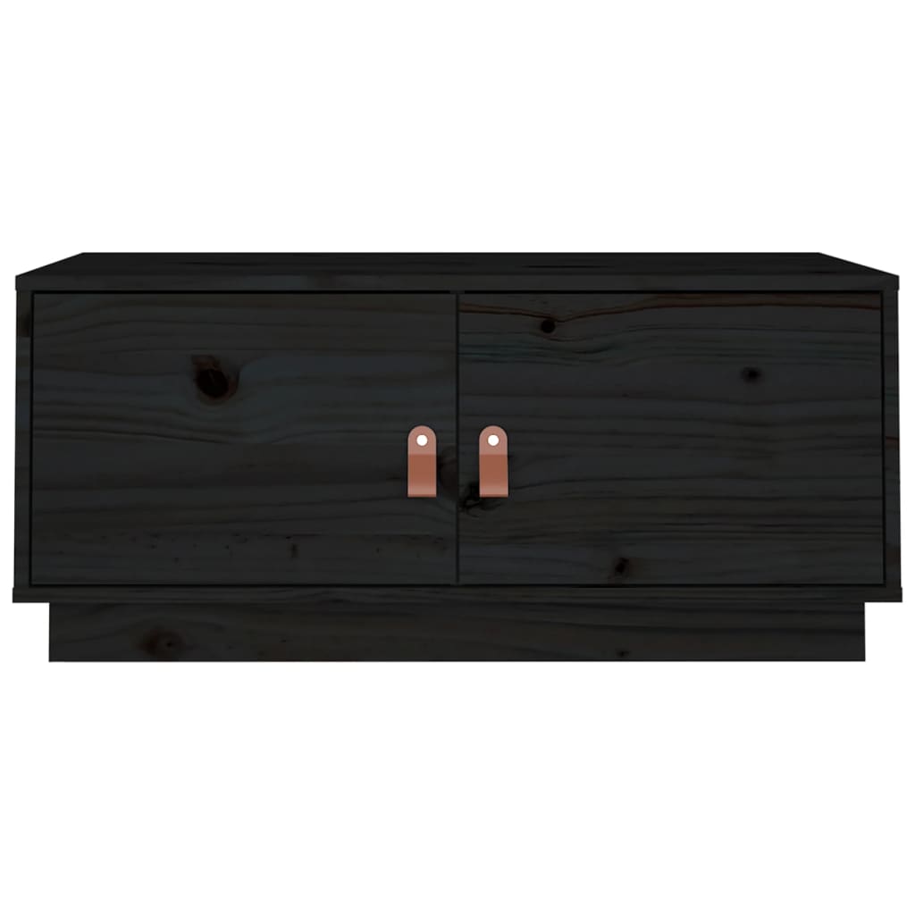 vidaXL Coffee Table Black 80x50x35 cm Solid Wood Pine