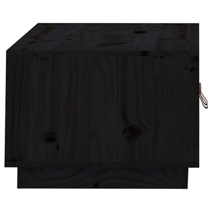818254 vidaXL Coffee Table Black 80x50x35 cm Solid Wood Pine