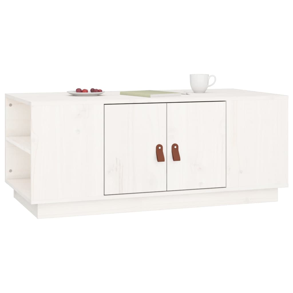 vidaXL Coffee Table White 100x50x41 cm Solid Wood Pine