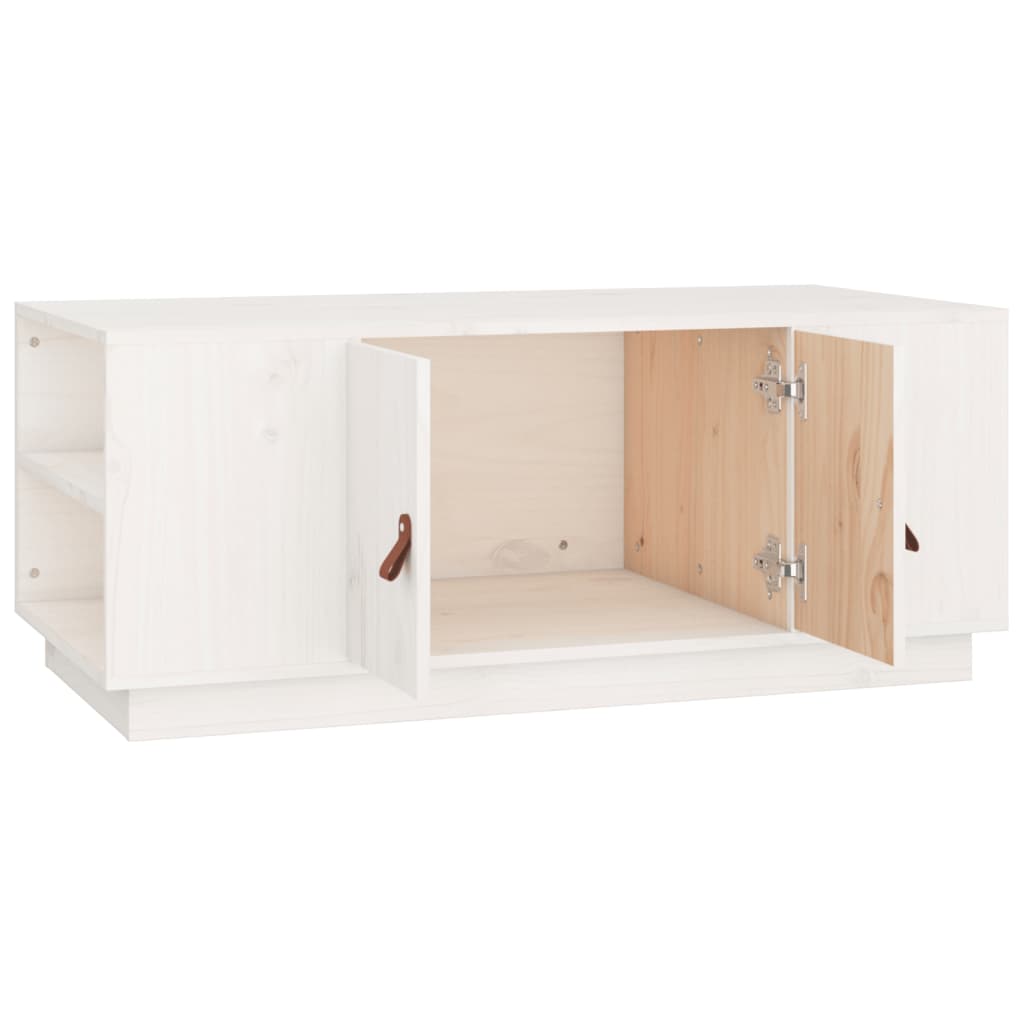 vidaXL Coffee Table White 100x50x41 cm Solid Wood Pine
