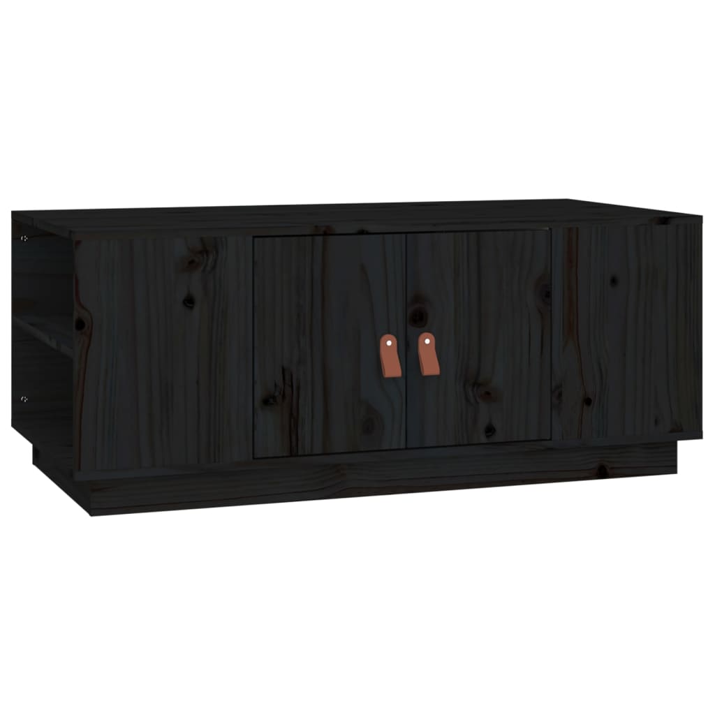 vidaXL Coffee Table Black 100x50x41 cm Solid Wood Pine