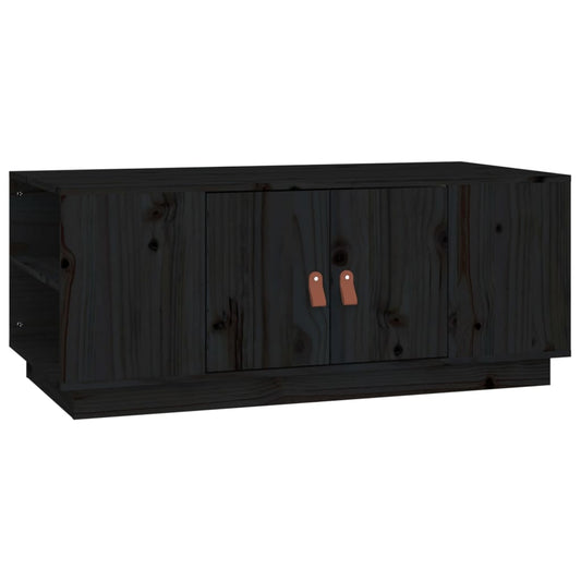 vidaXL Coffee Table Black 100x50x41 cm Solid Wood Pine