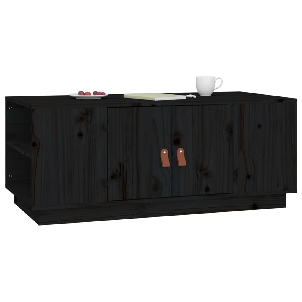 vidaXL Coffee Table Black 100x50x41 cm Solid Wood Pine
