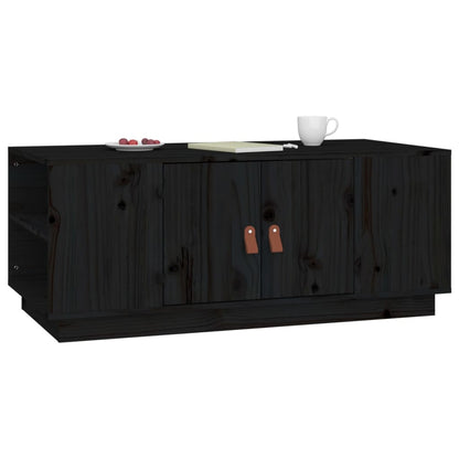 vidaXL Coffee Table Black 100x50x41 cm Solid Wood Pine