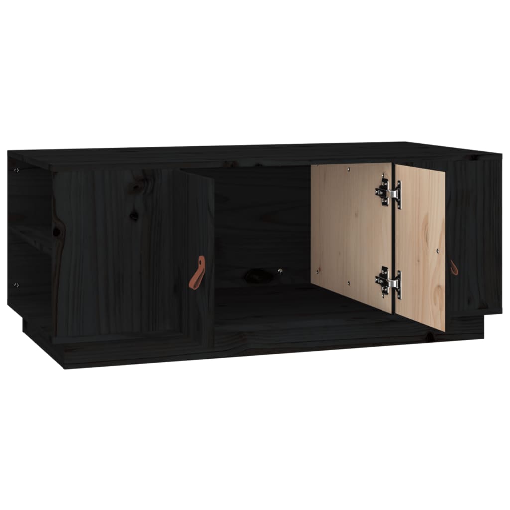 vidaXL Coffee Table Black 100x50x41 cm Solid Wood Pine