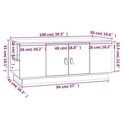 vidaXL Coffee Table Black 100x50x41 cm Solid Wood Pine