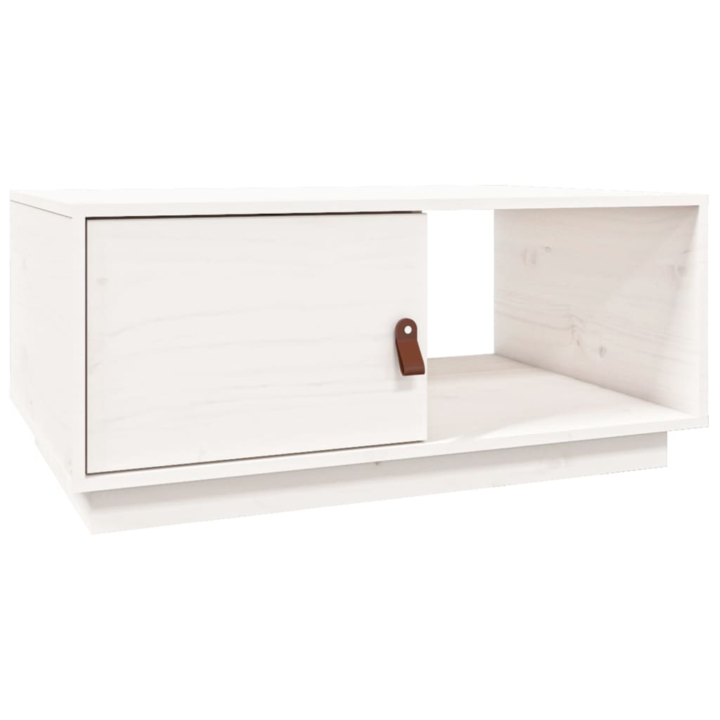 vidaXL Coffee Table White 80x50x35.5 cm Solid Wood Pine