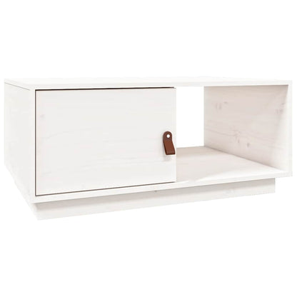 818261 vidaXL Coffee Table White 80x50x35,5 cm Solid Wood Pine
