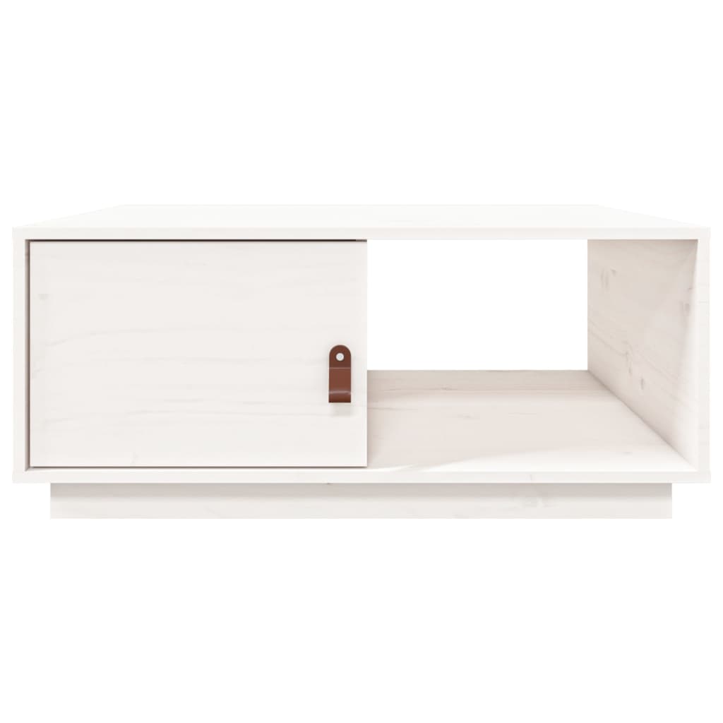 vidaXL Coffee Table White 80x50x35.5 cm Solid Wood Pine