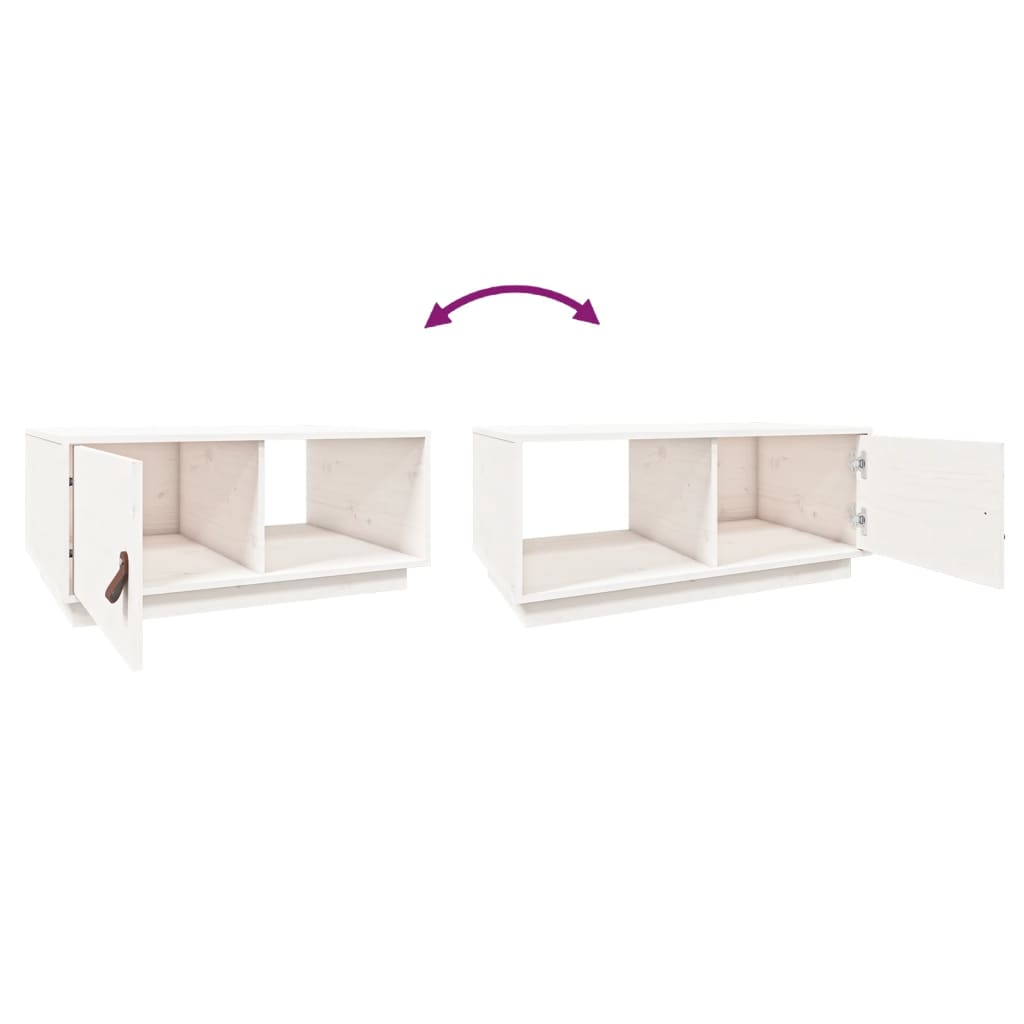 vidaXL Coffee Table White 80x50x35.5 cm Solid Wood Pine
