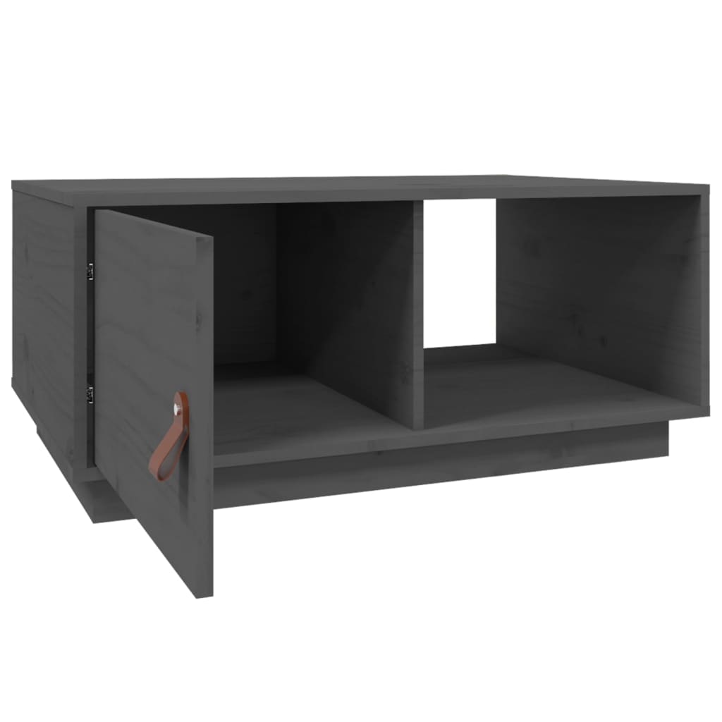 vidaXL Coffee Table Grey 80x50x35.5 cm Solid Wood Pine