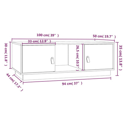 vidaXL Coffee Table 100x50x35 cm Solid Wood Pine