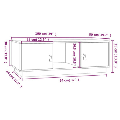 vidaXL Coffee Table Grey 100x50x35 cm Solid Wood Pine