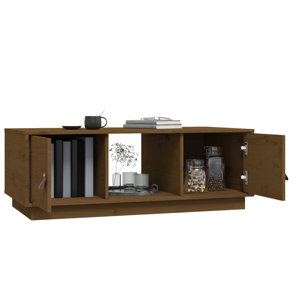 vidaXL Coffee Table Honey Brown 100x50x35 cm Solid Wood Pine