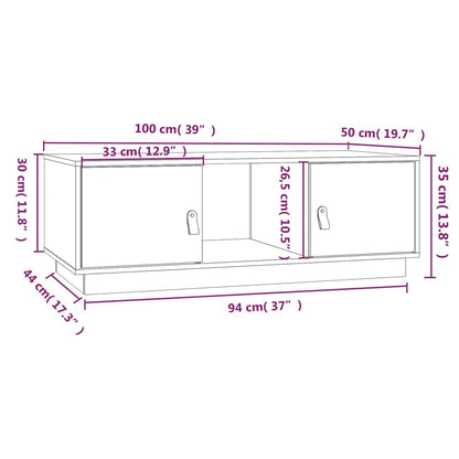 vidaXL Coffee Table Honey Brown 100x50x35 cm Solid Wood Pine