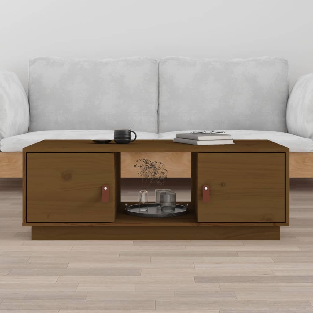 vidaXL Coffee Table Honey Brown 100x50x35 cm Solid Wood Pine