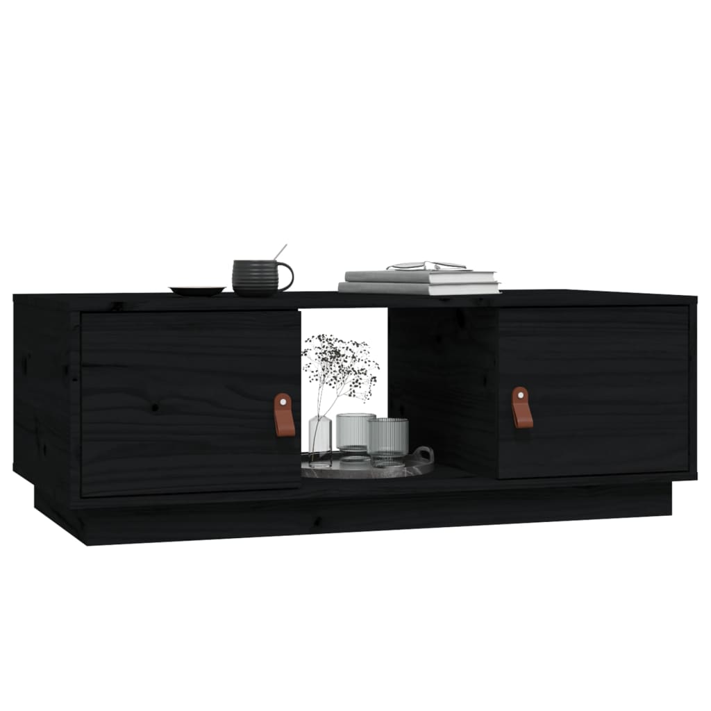 vidaXL Coffee Table Black 100x50x35 cm Solid Wood Pine