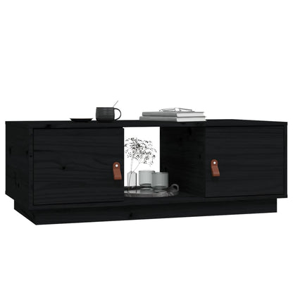 vidaXL Coffee Table Black 100x50x35 cm Solid Wood Pine