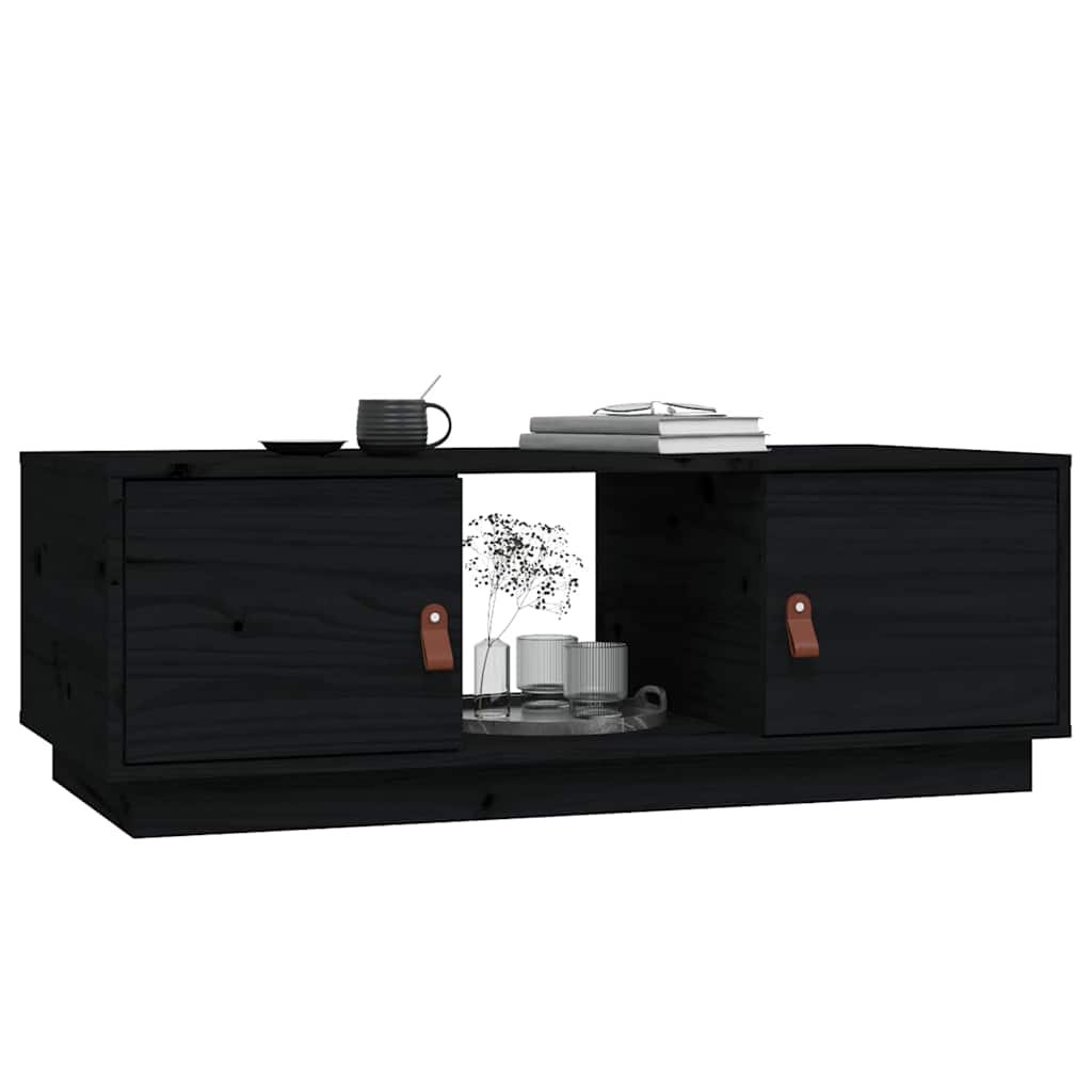 vidaXL Coffee Table Black 100x50x35 cm Solid Wood Pine