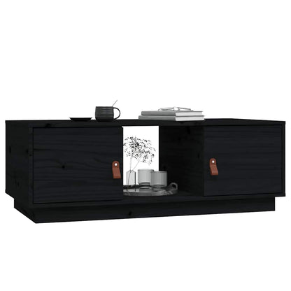 vidaXL Coffee Table Black 100x50x35 cm Solid Wood Pine