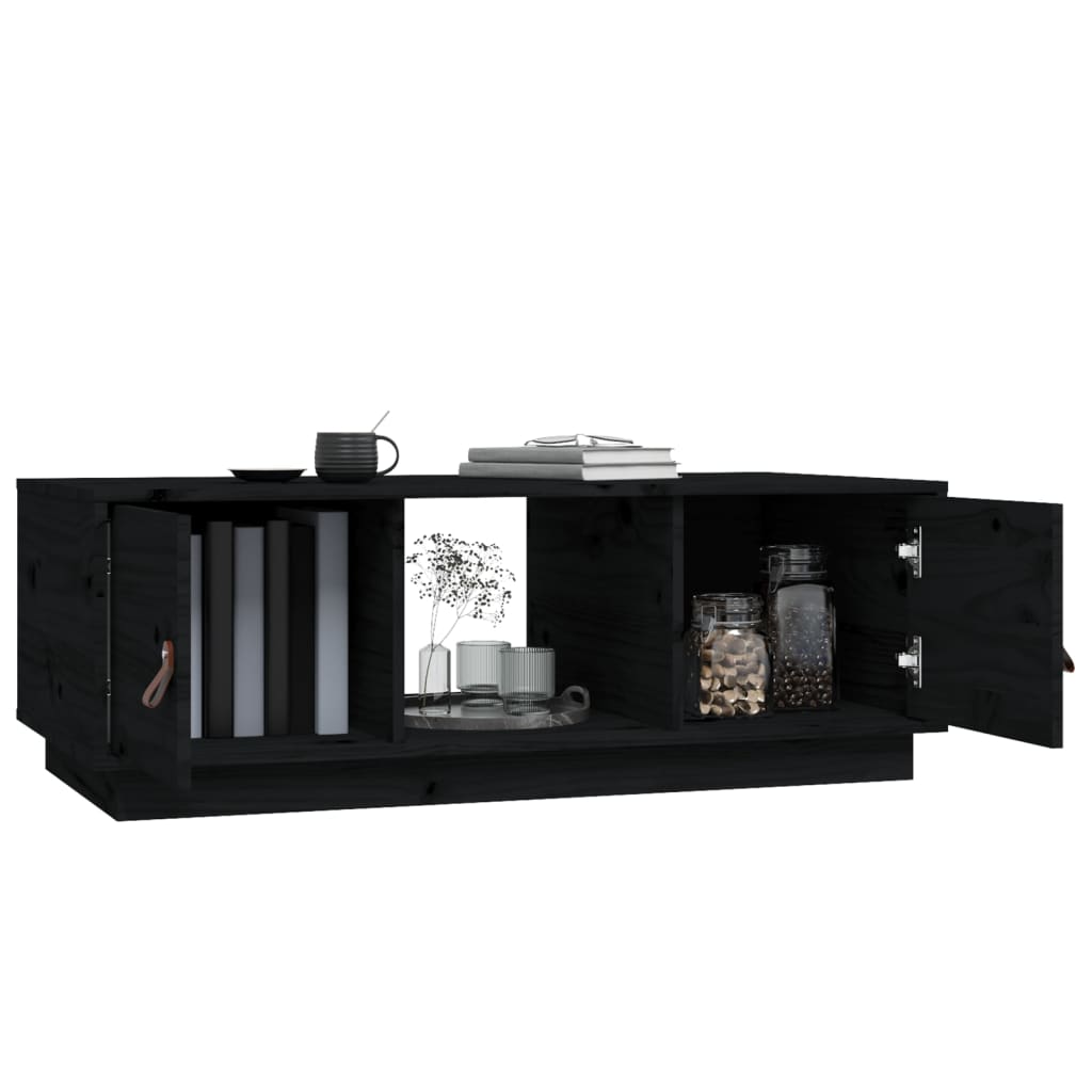 vidaXL Coffee Table Black 100x50x35 cm Solid Wood Pine