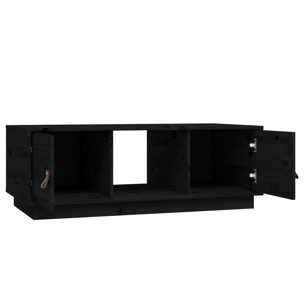 vidaXL Coffee Table Black 100x50x35 cm Solid Wood Pine