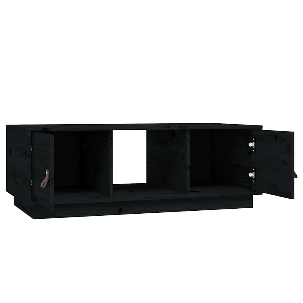vidaXL Coffee Table Black 100x50x35 cm Solid Wood Pine
