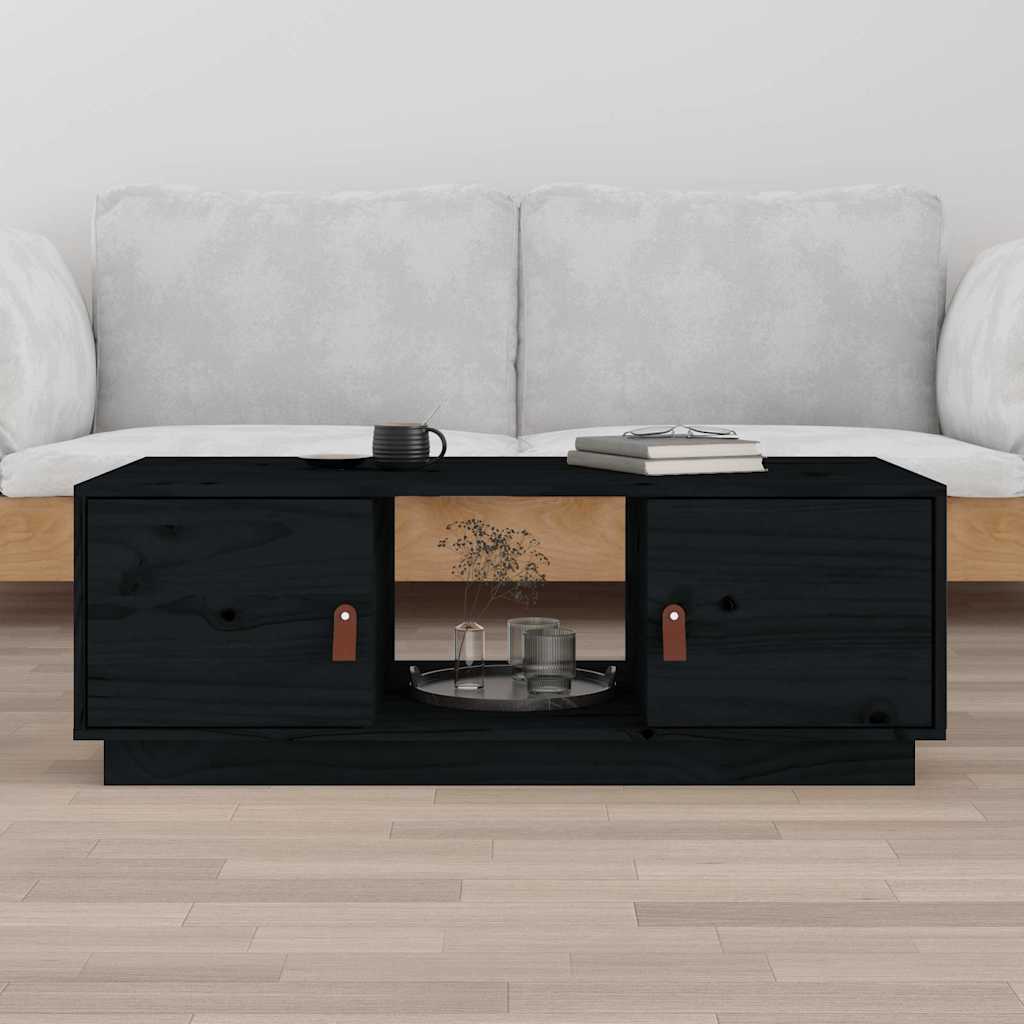 vidaXL Coffee Table Black 100x50x35 cm Solid Wood Pine