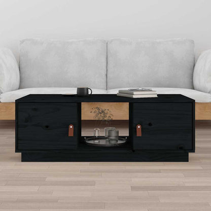 vidaXL Coffee Table Black 100x50x35 cm Solid Wood Pine