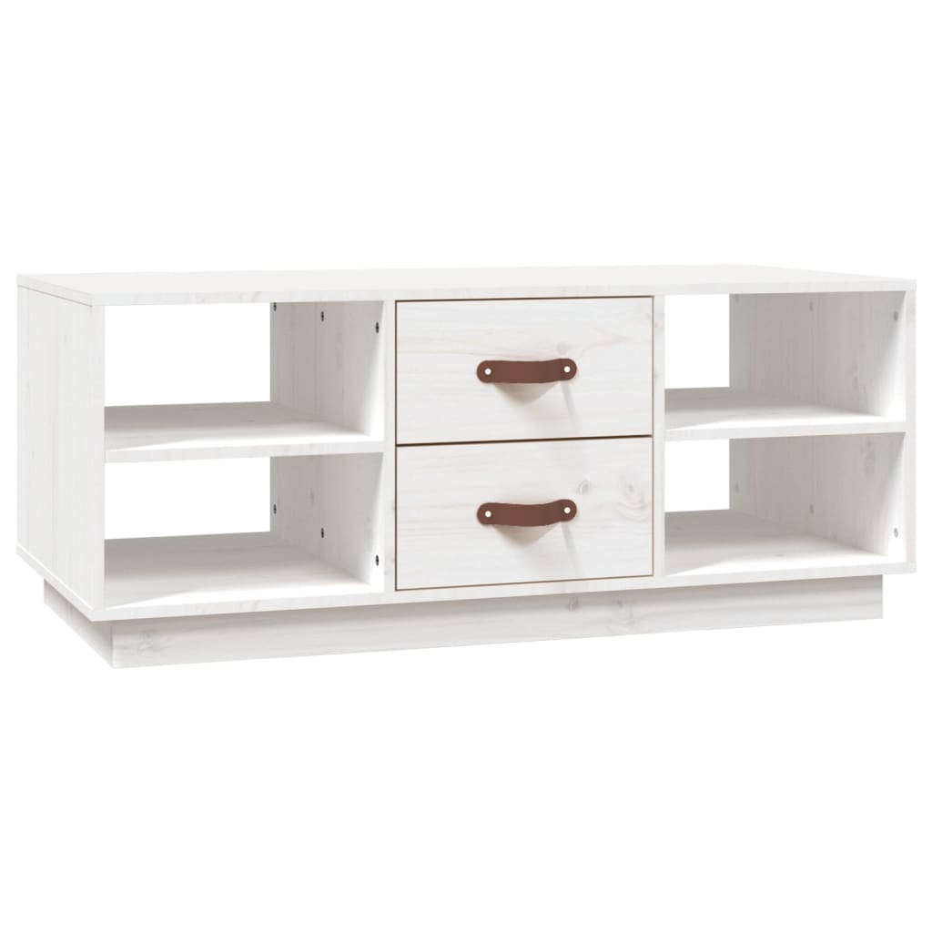 vidaXL Coffee Table White 100x50x41 cm Solid Wood Pine
