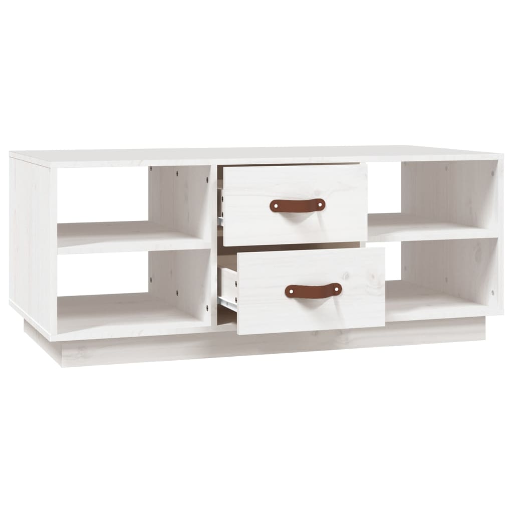 vidaXL Coffee Table White 100x50x41 cm Solid Wood Pine
