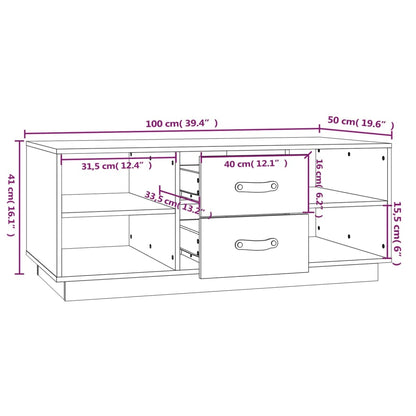 vidaXL Coffee Table White 100x50x41 cm Solid Wood Pine
