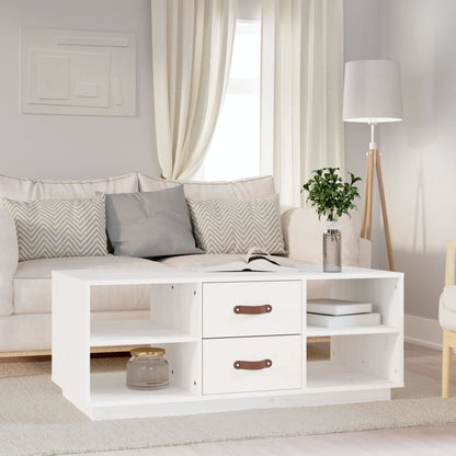 vidaXL Coffee Table White 100x50x41 cm Solid Wood Pine