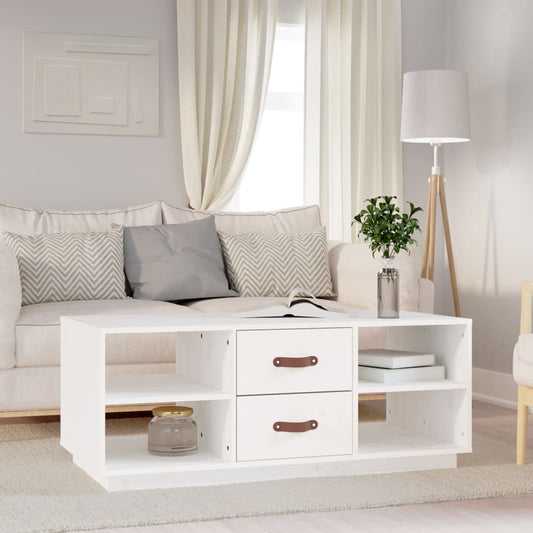 vidaXL Coffee Table White 100x50x41 cm Solid Wood Pine