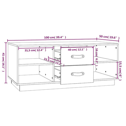 818274 vidaXL Coffee Table Black 100x50x41 cm Solid Wood Pine