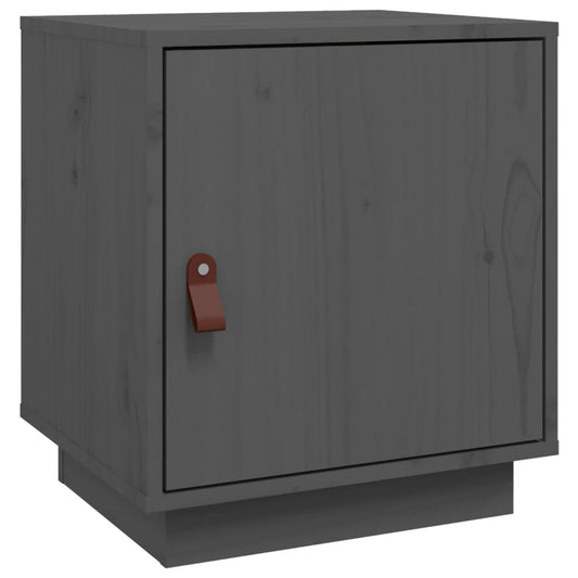 vidaXL Bedside Cabinet Grey 40x34x45 cm Solid Wood Pine