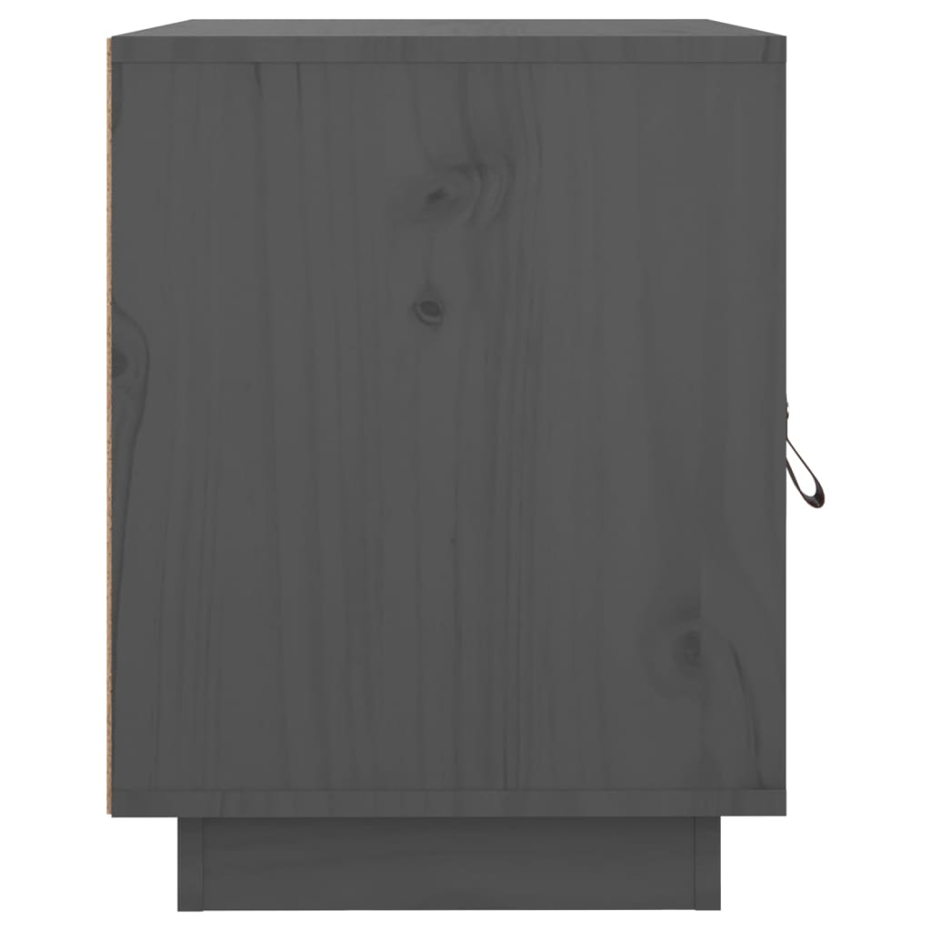 vidaXL Bedside Cabinet Grey 40x34x45 cm Solid Wood Pine