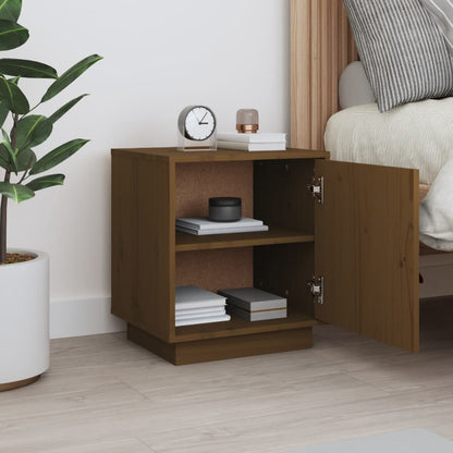 vidaXL Bedside Cabinet Honey Brown 40x34x45 cm Solid Wood Pine