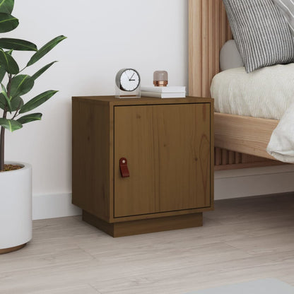 vidaXL Bedside Cabinet Honey Brown 40x34x45 cm Solid Wood Pine