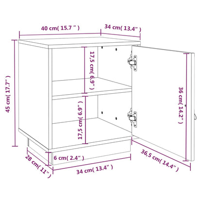 vidaXL Bedside Cabinets 2 pcs Black 40x34x45 cm Solid Wood Pine
