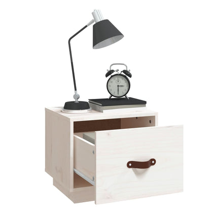 vidaXL Bedside Cabinet White 40x34x35 cm Solid Wood Pine