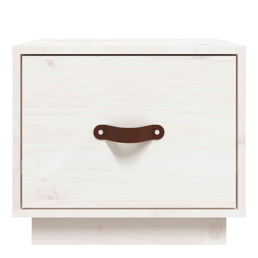vidaXL Bedside Cabinet White 40x34x35 cm Solid Wood Pine