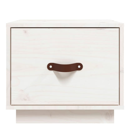 vidaXL Bedside Cabinet White 40x34x35 cm Solid Wood Pine