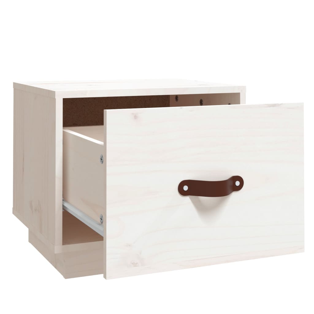 vidaXL Bedside Cabinet White 40x34x35 cm Solid Wood Pine