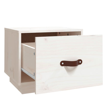 vidaXL Bedside Cabinet White 40x34x35 cm Solid Wood Pine