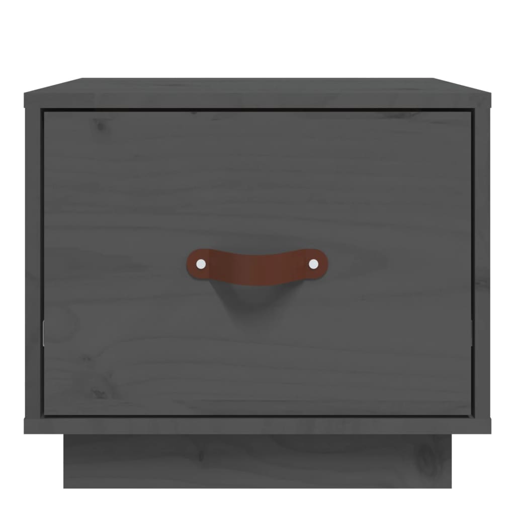 vidaXL Bedside Cabinet Grey 40x34x35 cm Solid Wood Pine
