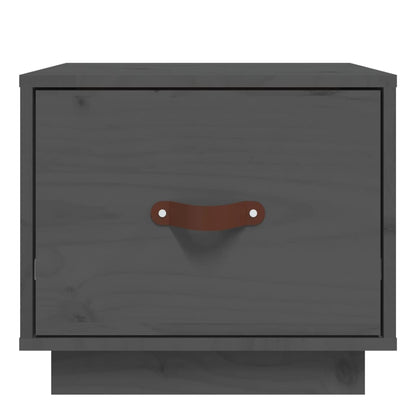 vidaXL Bedside Cabinet Grey 40x34x35 cm Solid Wood Pine