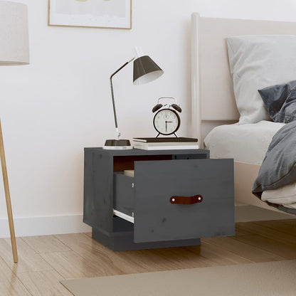 vidaXL Bedside Cabinets 2 pcs Grey 40x34x35 cm Solid Wood Pine