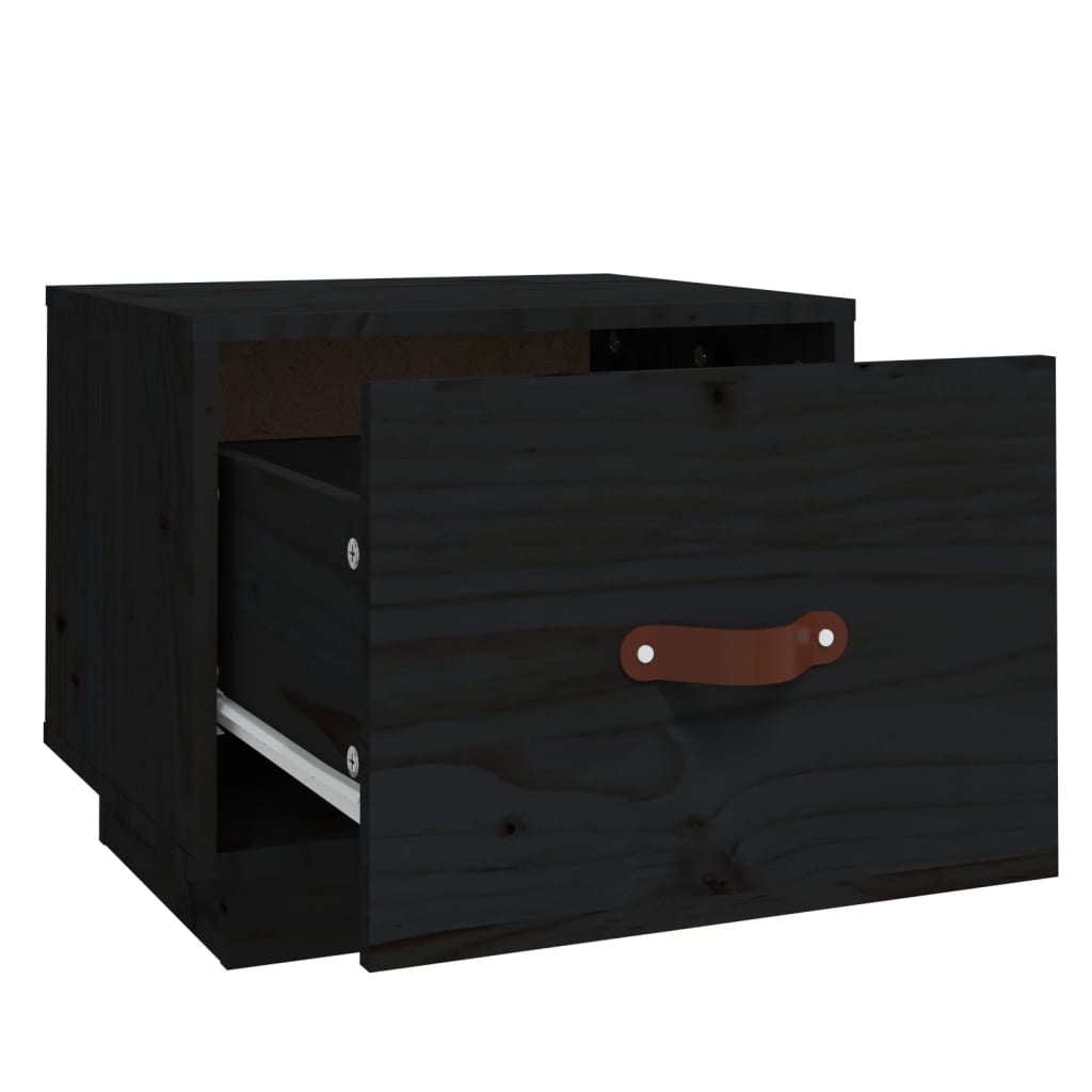 vidaXL Bedside Cabinets 2 pcs Black 40x34x35 cm Solid Wood Pine
