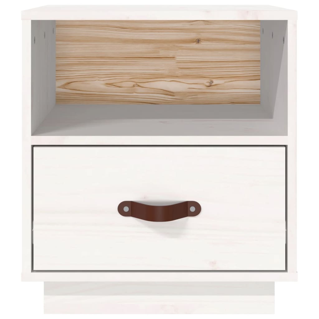 vidaXL Bedside Cabinet White 40x34x45 cm Solid Wood Pine